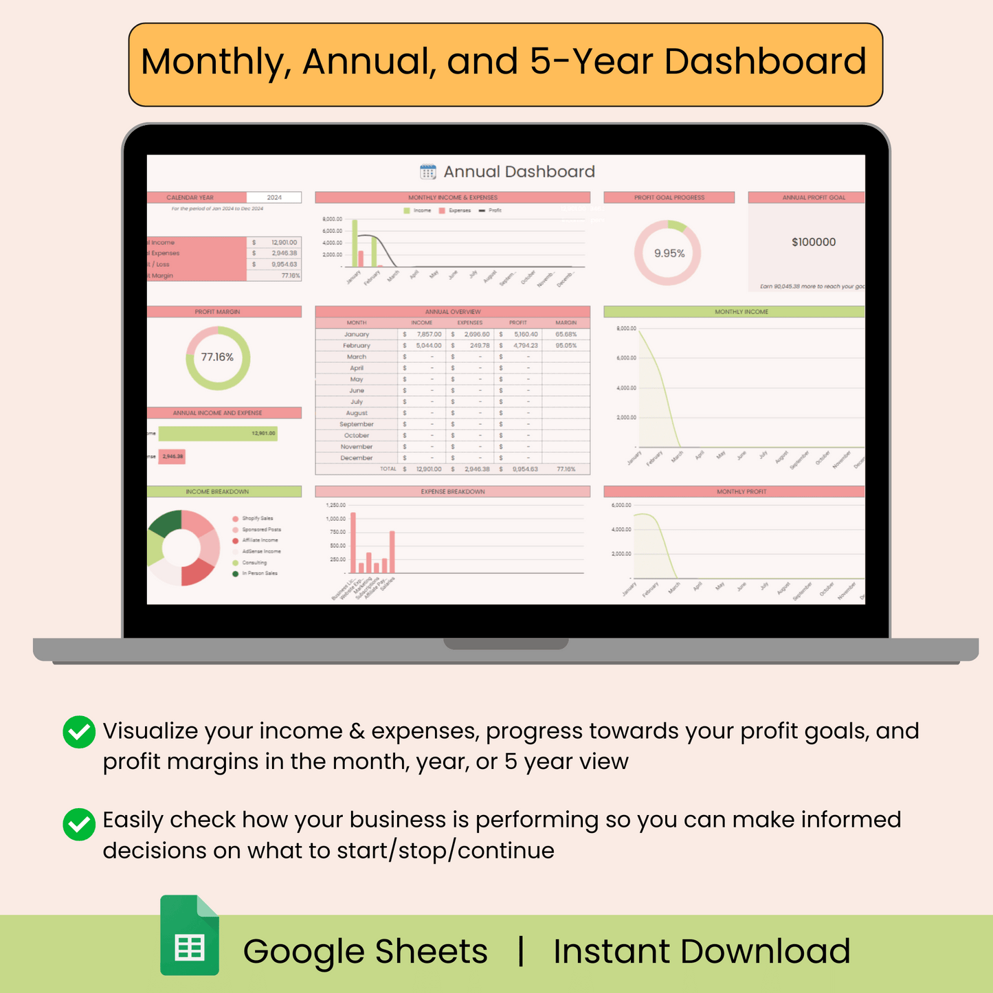 📊 Business Bookkeeping Tracker - fixupszn