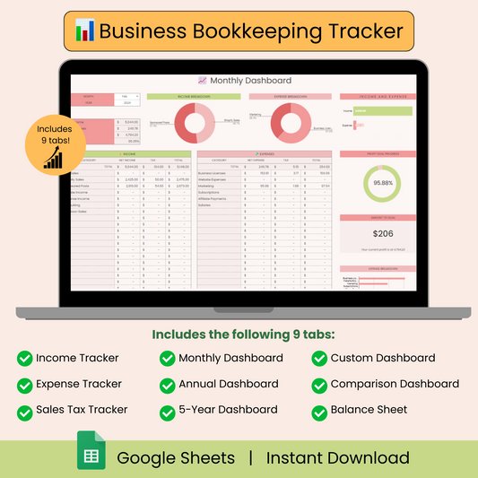 📊 Business Bookkeeping Tracker - fixupszn